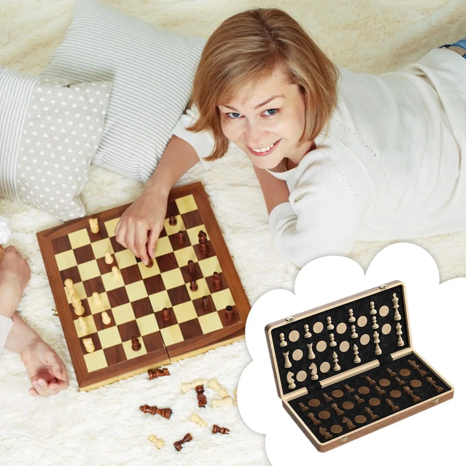 

Шахматная доска, складная конструкция, магнитные деревянные шахматы и шашки, игровой набор, дорожные игрушки для классной комнаты ожидания, поездки в автомобиле, дома