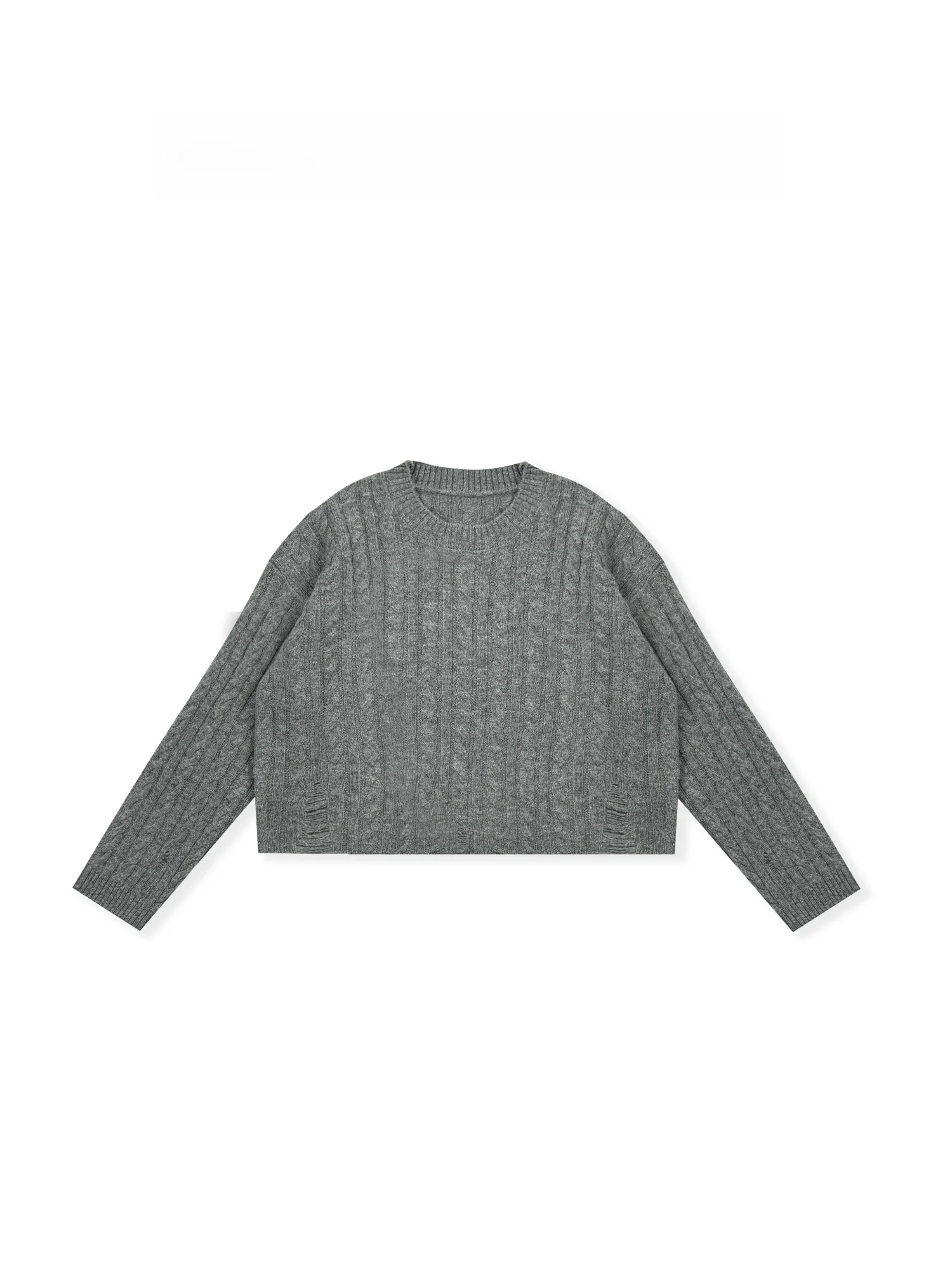 

Мягкий уютный вязаный свитер с круглым вырезом и дизайнерскими отверстиями, шерстяной, теплый, модный, для повседневной носки, с длинными рукавами, осенне-зимний трикотаж