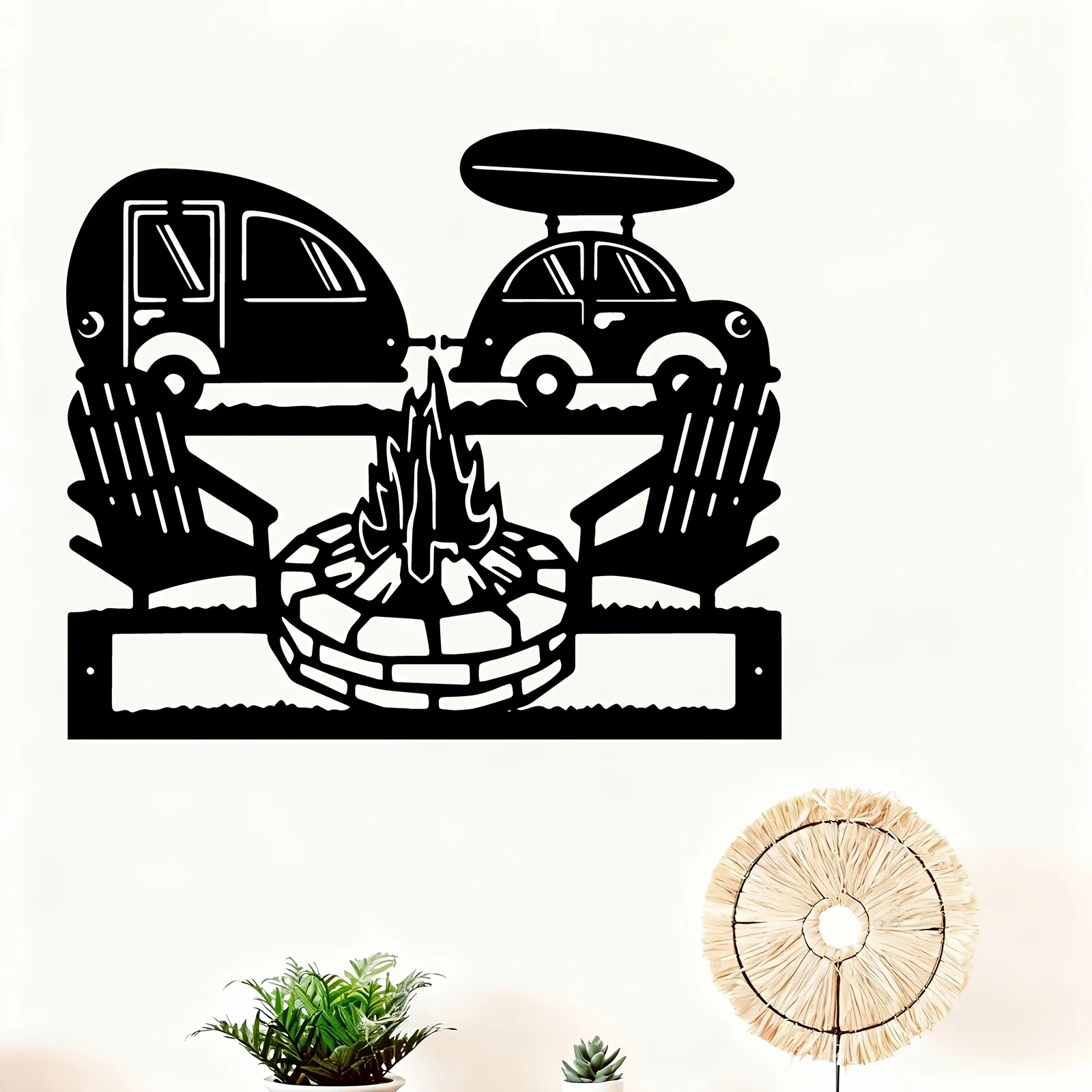CIFBUY Retro Camper Metal Wall Art Vintage RV Statue Weatherproof Iron Outdoor Decor For Garden Backyard Fence RV Park Gift