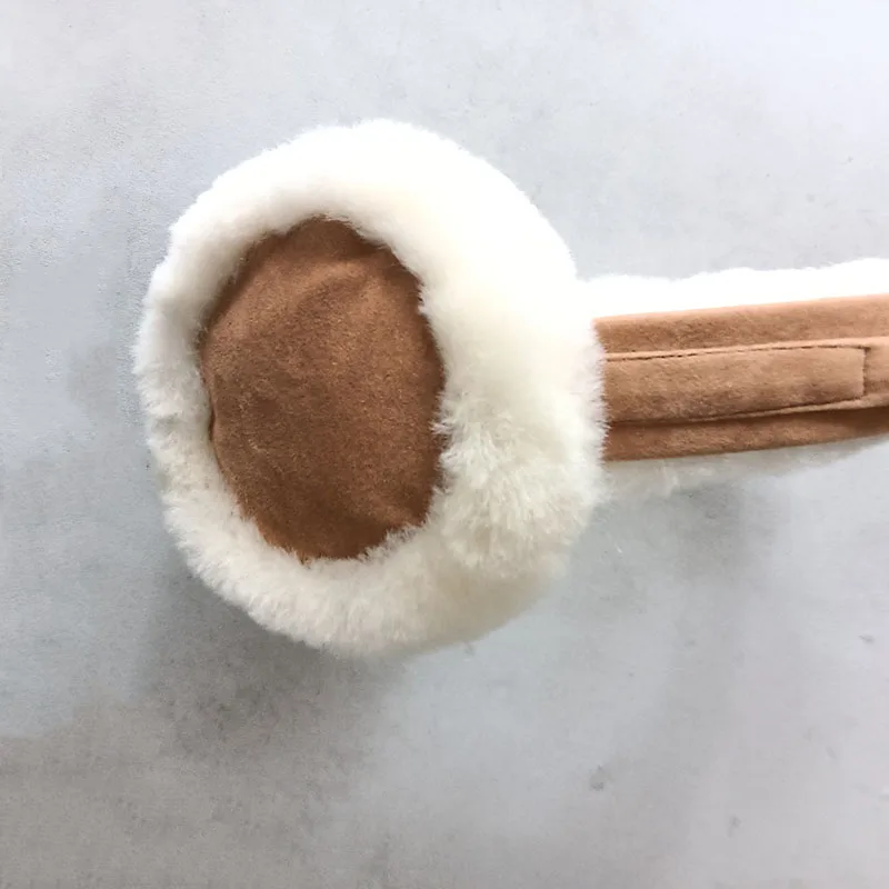 2022 Winter New Women Real Wool Fur Earmuff Fashion Warm Genuine Fur Leather Earcap Female Ear Warmer