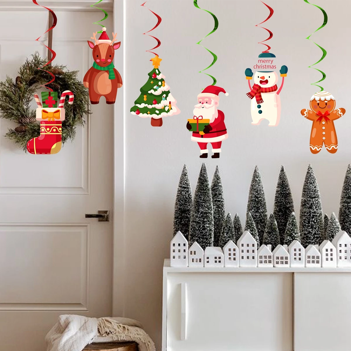 Christmas Spiral Banner Merry Christmas Decoration For Home 2024 Christmas Ornament Xmas Navidad Natal Gift Happy New Year 2025