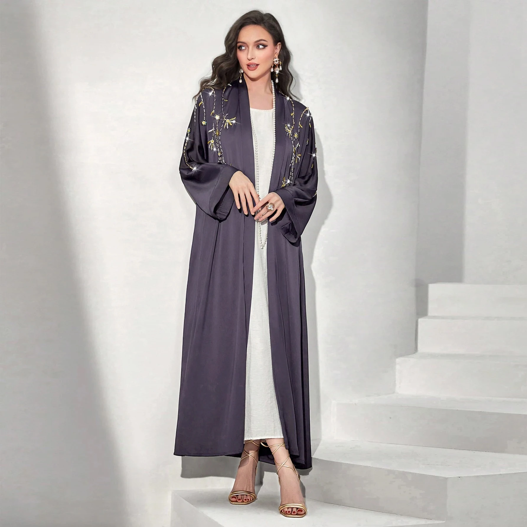 Eid Diamond Abaya for Women Jalabiya Dress Muslim Caftan Arab Morocco Kaftan Abayas Long Dresses Robe Woman Ramadan Vestidos