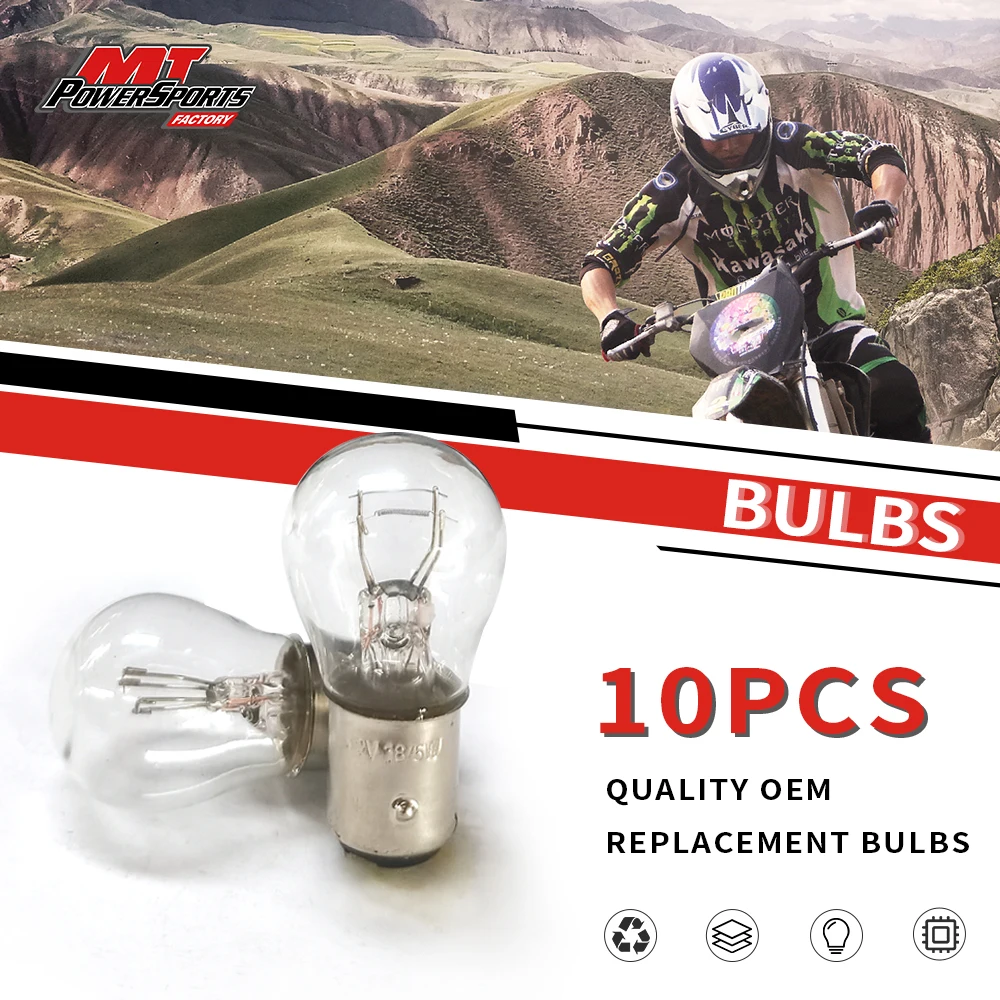 Motorcycle Bulb 12V 18/5W Stop/Tail Bayonet Sml Glass Bulbs For Kawasaki Suzuki Honda Yamaha Motorcycles Scooter ATV Moped