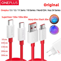Original Oneplus Cable Warp Supervooc Usb Type C 100w 80w 65w Fast Charge Cord One Plus 13 11 10 Pro 9 8t Nord 5 3 lite 2t CE 2