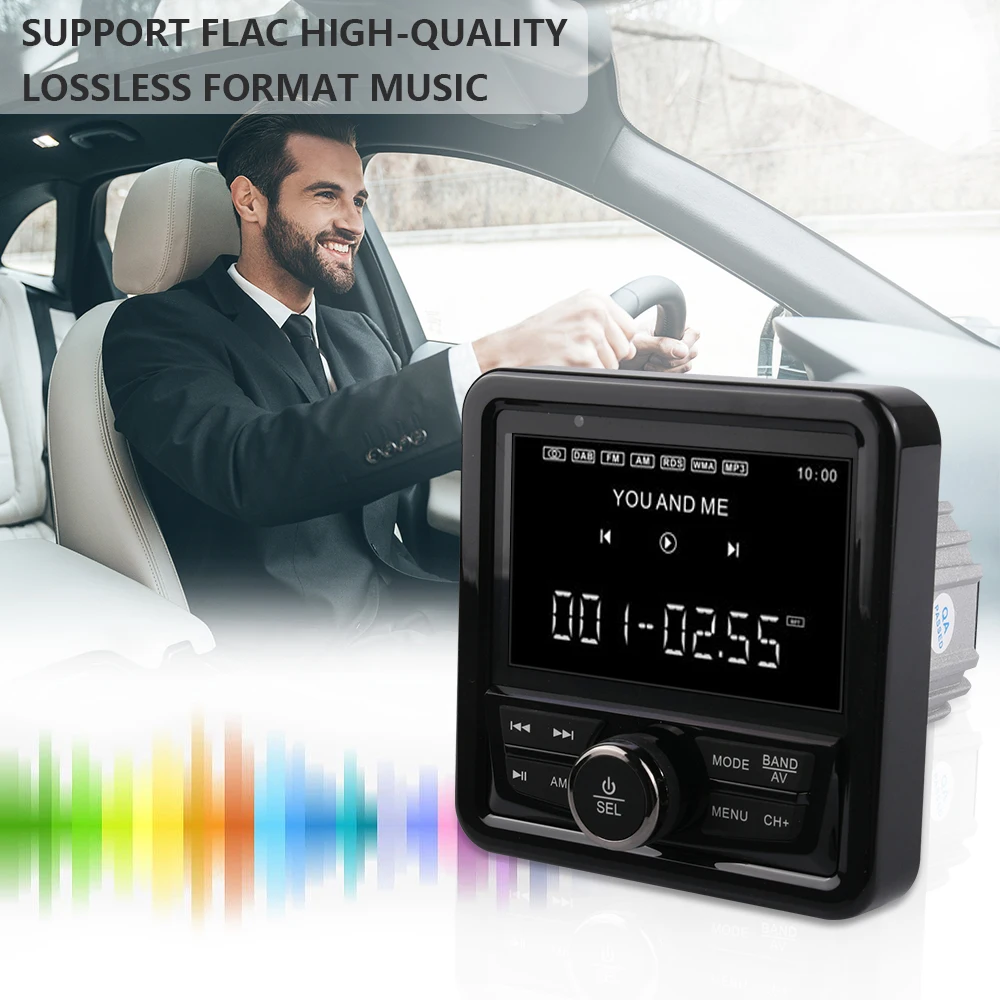 Waterproof Marine Stereo Bluetooth Radio Motorcycle Audio Boat Car MP3 Player Auto Sound System FM AM Receiver For SPA UTV ATV