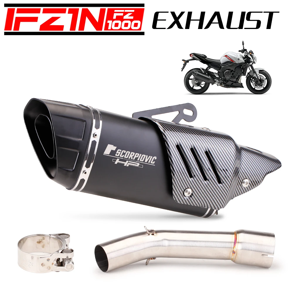 Motorcycle Exhaust Escape Muffler For YAMAHA FZ1N F S FAZER FZ1N FZ1000 2005-2016 Middle Link Pipe Slip On Exhaust