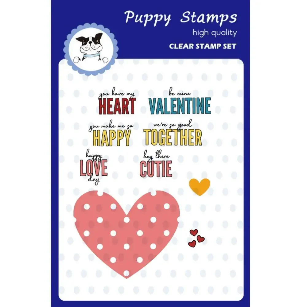 

PUPPY STAMP Happy Heart Clear Stamps Decor Scrapbooking DIY Craft Cut Card Paper Punching Embossing Handmade 2023 New Arrivals