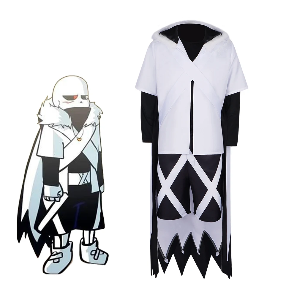 

Cross Sans Cosplay Game Undertale Costume Adult Men Fur Collar Cloak Cloak Suit Halloween Carnival Party Comic Con Outfits