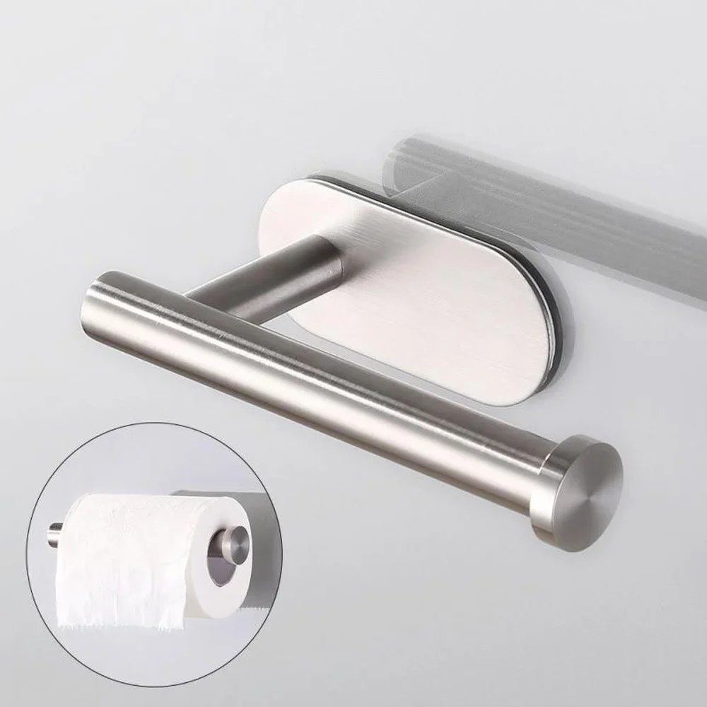 304 stainless steel paper towel rack nail-free kitchen bathroom punch-free roll paper rack wire drawing ZM917