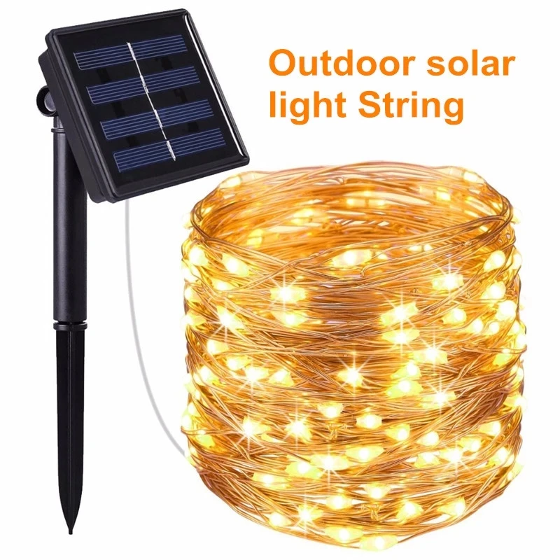 7M/12M/22M/32M LED Solar String Fairy Lights Outdoor Path Garlands Lamp Patio Waterproof Christmas Wedding Garden Street Lights