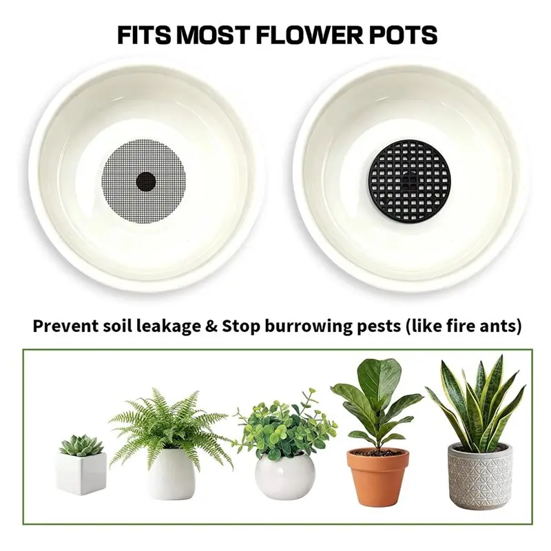 ABRU-Bonsai Compatible 100 Mesh Screen For Planter Pots, Pot Grid Mats Pads, Plant Drainage Insert, For Soil Loss Prevention Bot