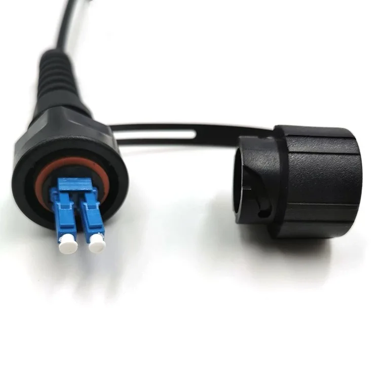 Cable de conexión blindado 2C monomodo OM3 LC-LC 10M-50M ODVA-LC LC conector impermeable 5mm DX TPU puente de fibra óptica 2 núcleos 30M 20m