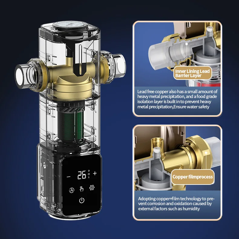 BORVA Высокая скорость расхода Умный дом Центральный бионический предварительный фильтр для очистки воды с автоматической самоочисткой по времени 8T