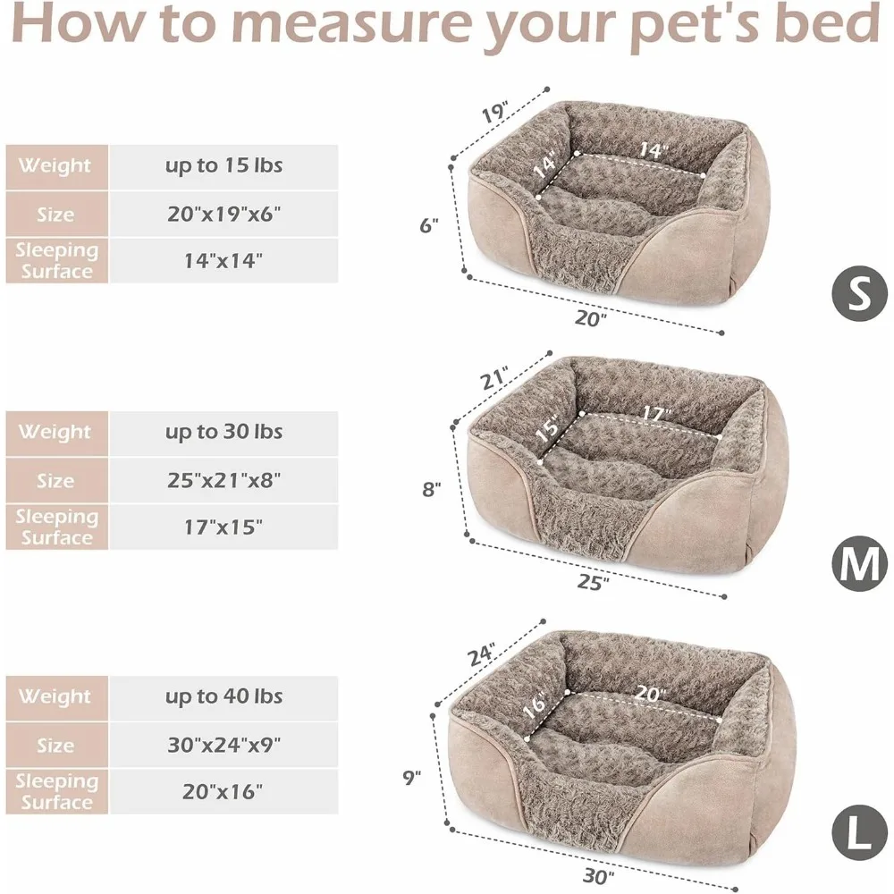 Large Dog Bed for Large Medium Small Dogs Rectangle Washable Dog Bed, Orthopedic Dog Bed, L(30