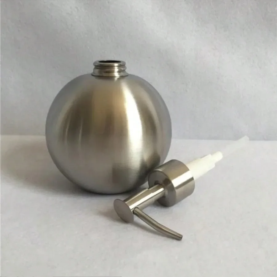 500ML sferyczna butelka na mydło w płynie ze stali nierdzewnej typu Push butelka z dozownikiem środka dezynfekującego do rąk butelka do wyciskania butelka na szampon