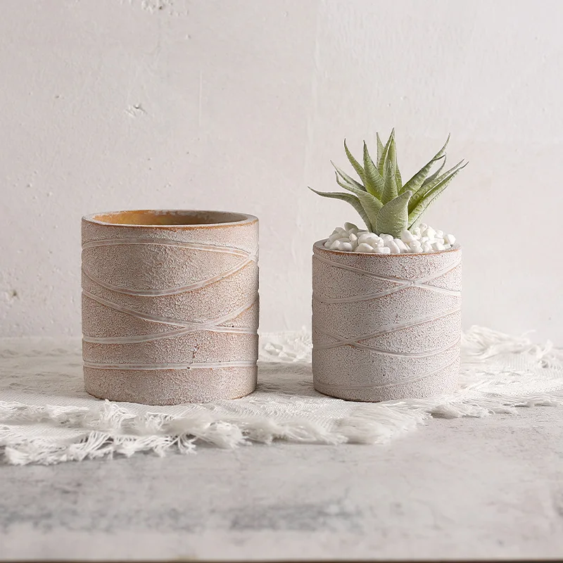 

Скандинавский стиль ремесло цементный цветочный горшок красный кирпич полосатый садовый орнамент цветочный горшок сочный горшок оптовая продажа