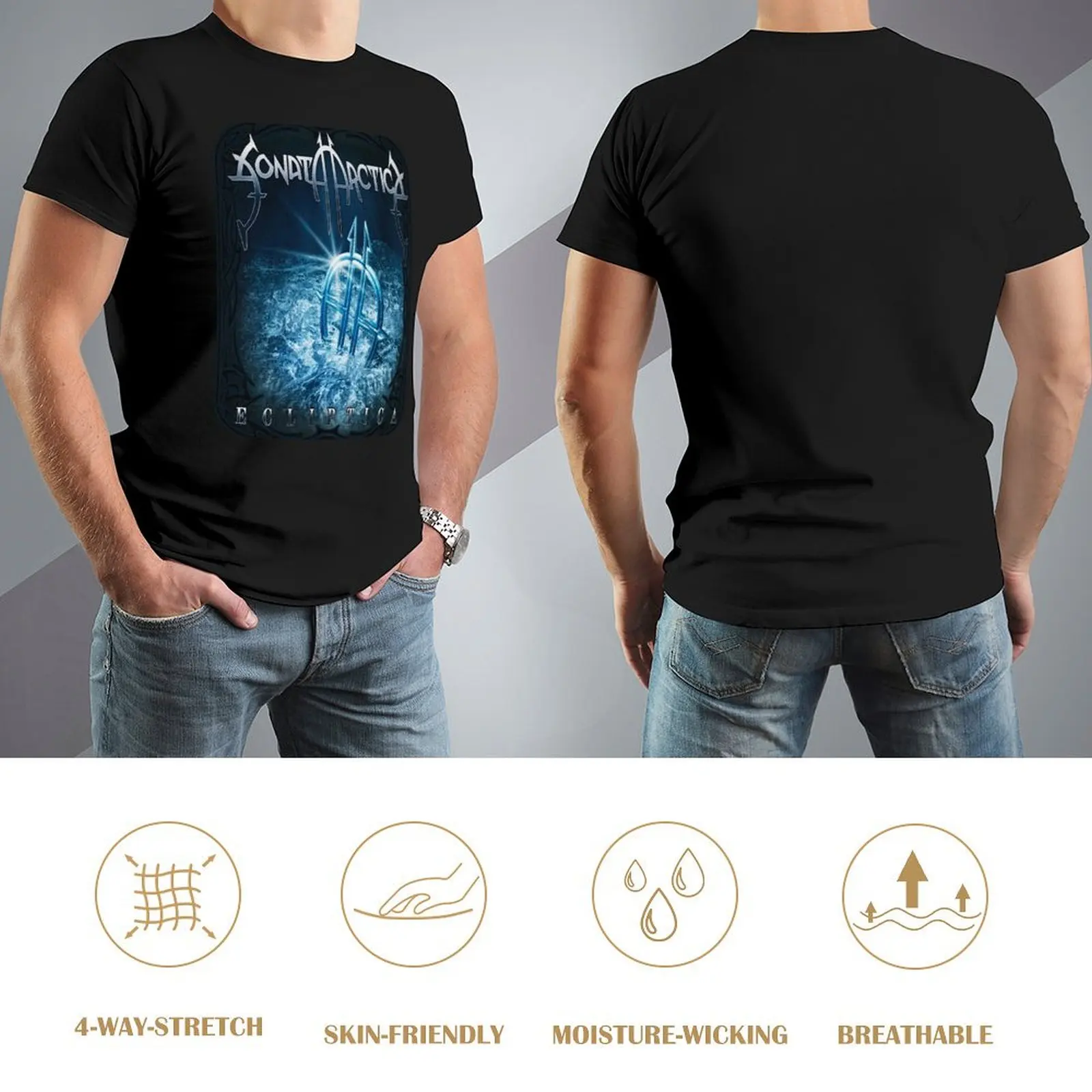 Sonata Arctica - Ecliptica T-Shirt Casual Lightweight Short Sleeve Top