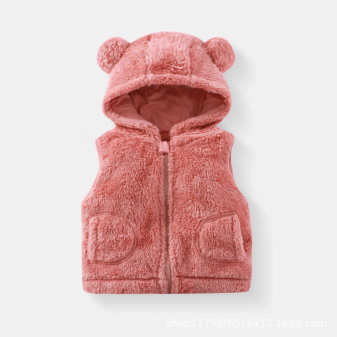 Ircomll Children\'s vest winter Fall Bape Plush Hooded Bear Outerwear For Girls Boys Children Coat Baby Top Waistcoat Girl Outfit