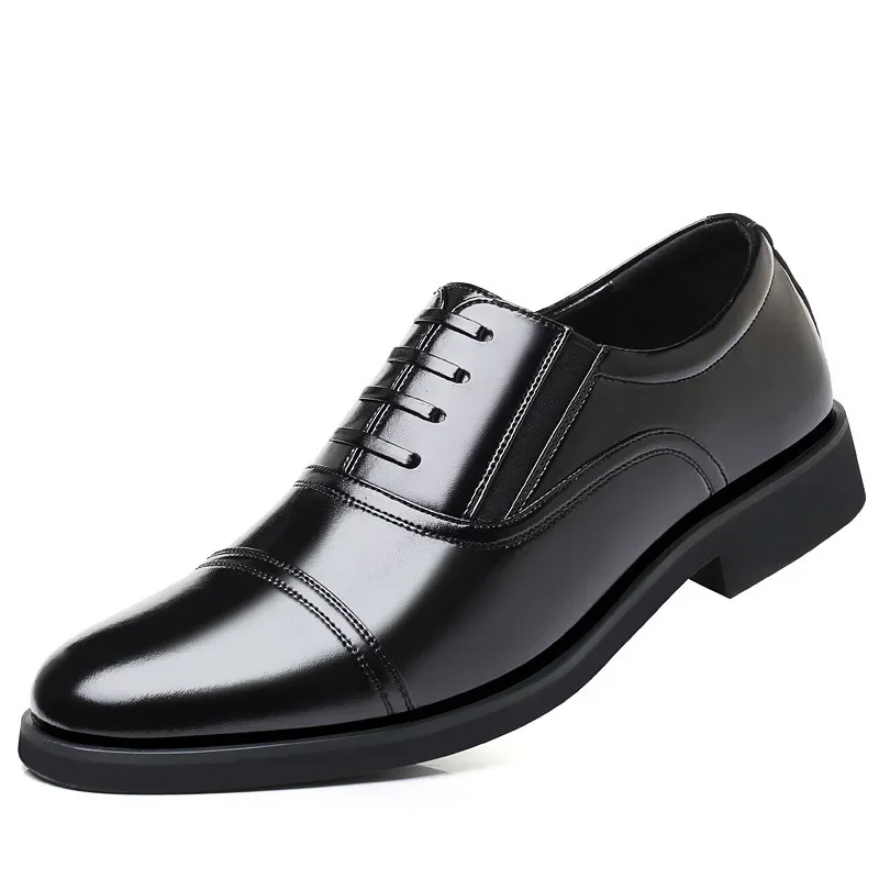 Spring and Autumn Men Black Shoes Dress Shoes Loafers Casual Leather for Fashion Trend Luxury Male British Style Slip on Shoes