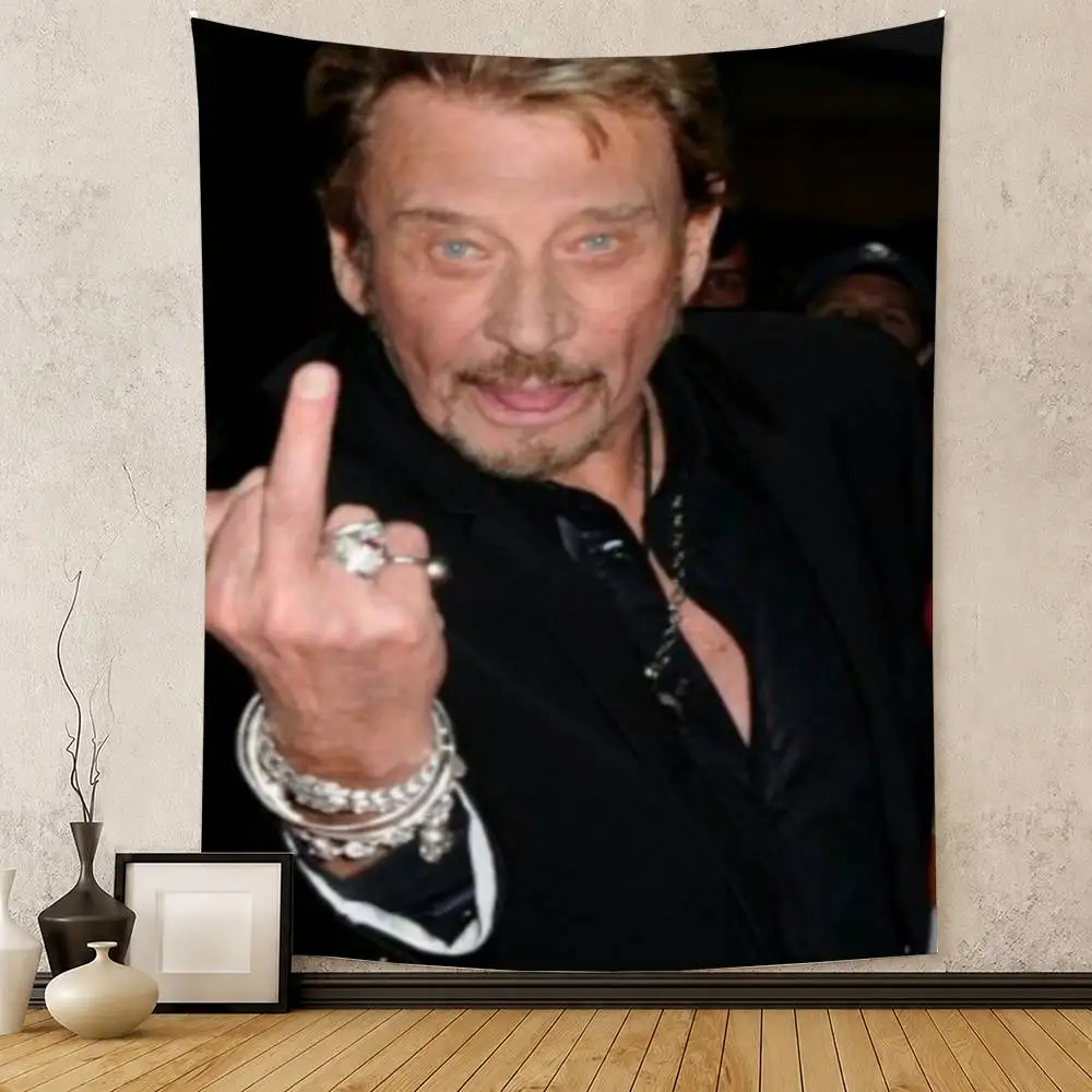 J-Johnny H-Hallyday Singer Flags Wall Hanging Background Art for Bedroom Home Outdoor Decor