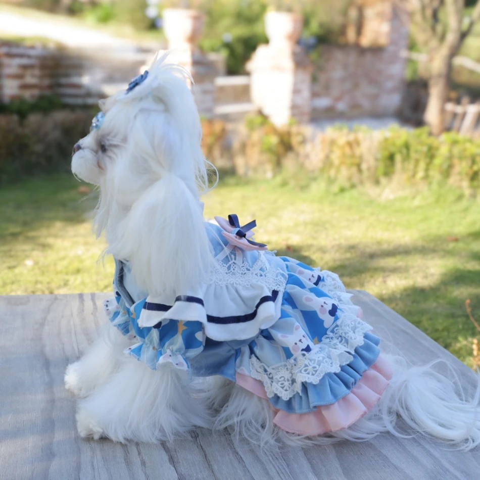 

Maltese Clothes Yorkshire Terrier Clothing Cheongsam Skirt Summer Dog Dress Cat Puppy Costumes Shih Tzu Pomeranian Pet