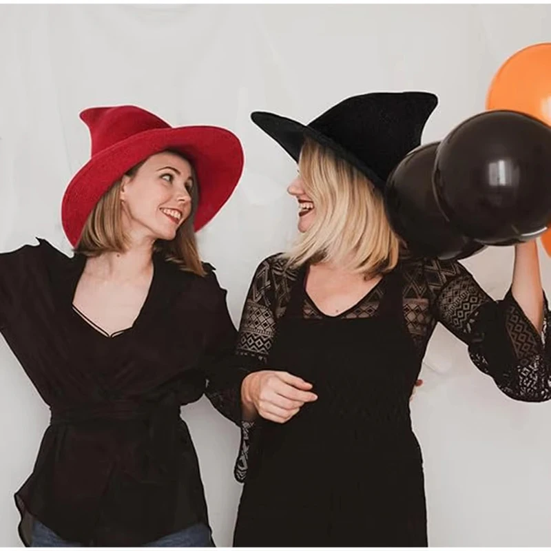 Fashion Women's Soft Knit Hat Lightweight Solid-color Simple Pointed Witch Hat For Halloween Parties Carnivals Cosplay Looks