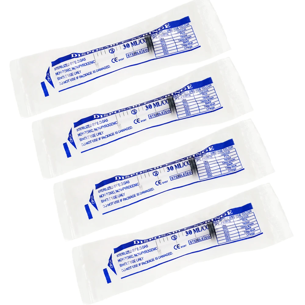 30PCS 30ml 주사기 멸균 개별 포장 영양소 측정용 수경재배, 주방 도구, 피더, 액체 분배용