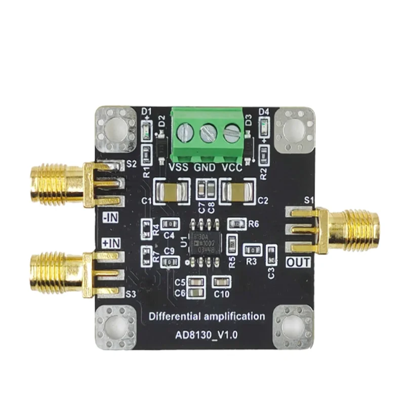 AD8130 Module Differential to Single Ended Amplifier Module with Low Noise, Low Distortion, and High Common Mode Rejection Ratio