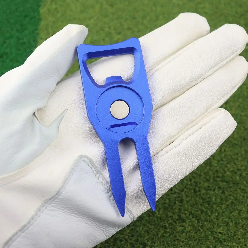 6-in-1 Golf Ball Fork Bottle Opener Multi-functional Golf Fork Marker Detachable Creative Golf Groove Cleaner Hat Clips