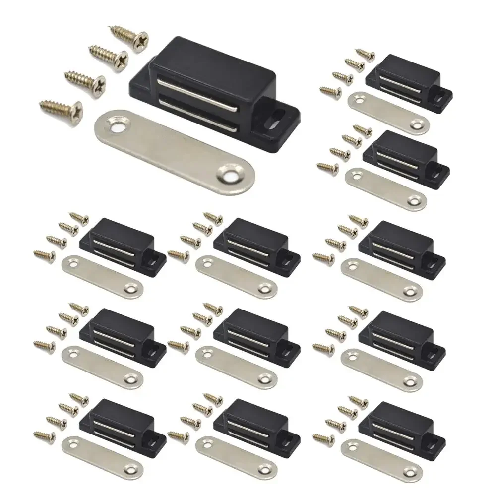 12 Pieces Cupboard Kitchen  Magnetic Cabinet Door Latch Closures White Plastic Strong Powerful Magnet Catch Solenoid v Solenoid