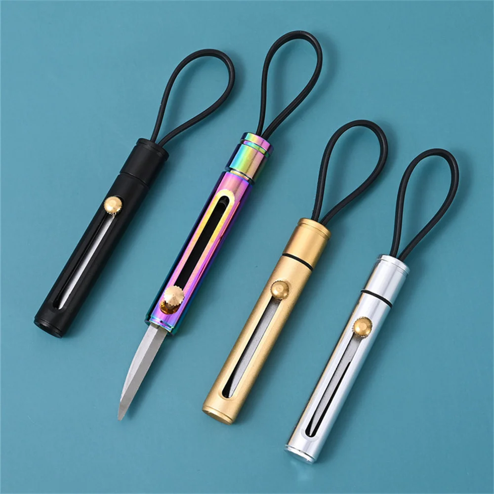 Stainless Steel Mini EDC Knife with Keychain Loop - Portable Outdoor Self-Defense Knife Pendant - Multipurpose Key Ring Tool