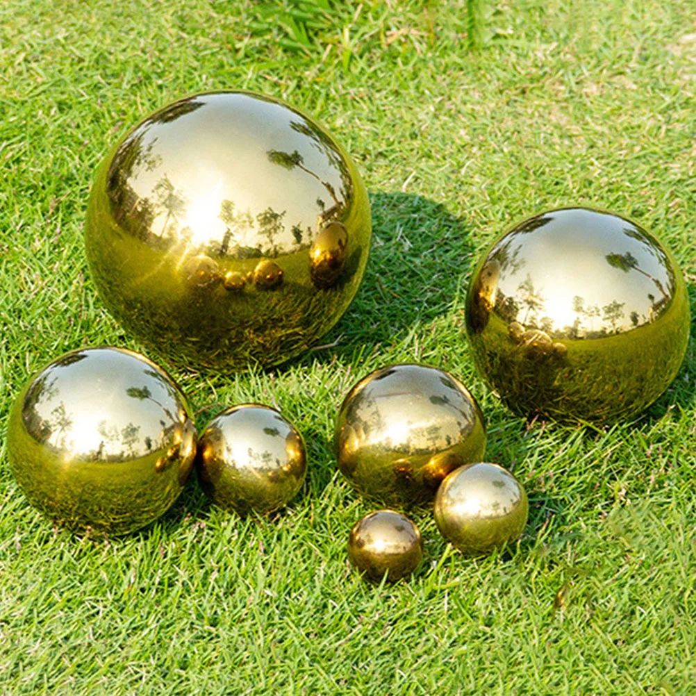 8 Pcs Stainless Steel Mirror Polished Smooth Shiny Garden Reflective Decorations Outdoor Bright Light Globe Gazing Balls