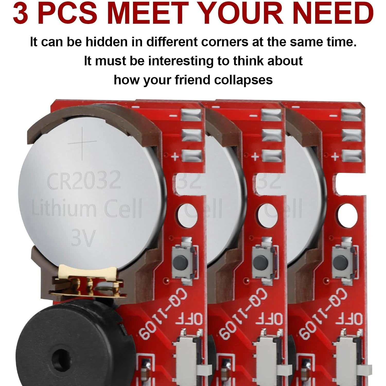 5-farbiger Geräuschmacher, Mini-verkreuzter Geräuschmacher, Parodie-Spielzeug für Zuhause, Party-Requisiten, Streich, Verstecken, nerviger Summer, Büro-Krachmacher-Spielzeug