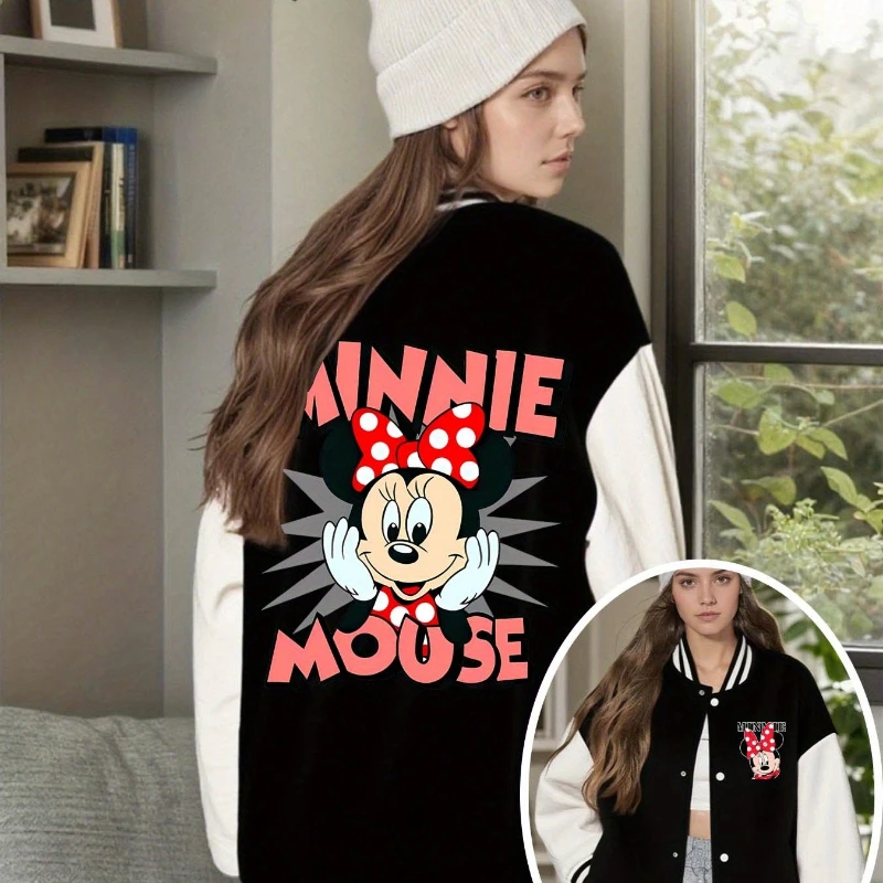 

Minnie Big Head Cartoon Double-sided Printing Women's Jacket Jacket Autumn and Winter New Men and Women Couples Streetwear