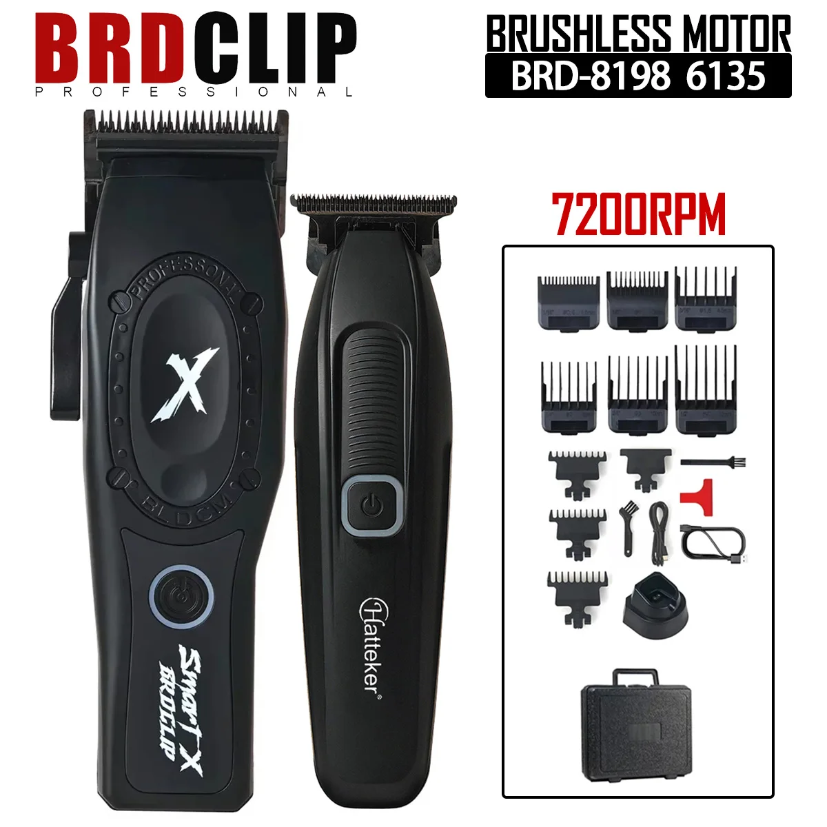 

Профессиональный BRDCLIP 8198 Бесщеточный двигатель 7200 об/мин Машинки для стрижки волос FA1981 Триммер для волос 7500 об/мин DLC Лезвие Парикмахерская электробритва