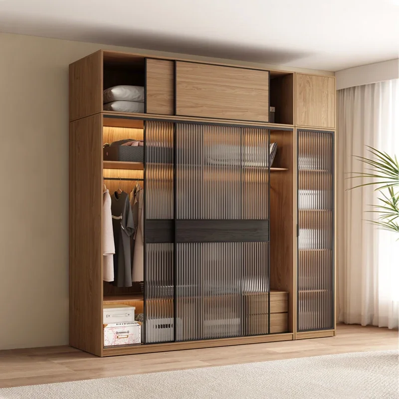 

Closet With Glass Doors Wardrobes Sliding Door Organizer Underwear Bathroom Wardrobe Bedroom Drawers Storage Closet Furniture