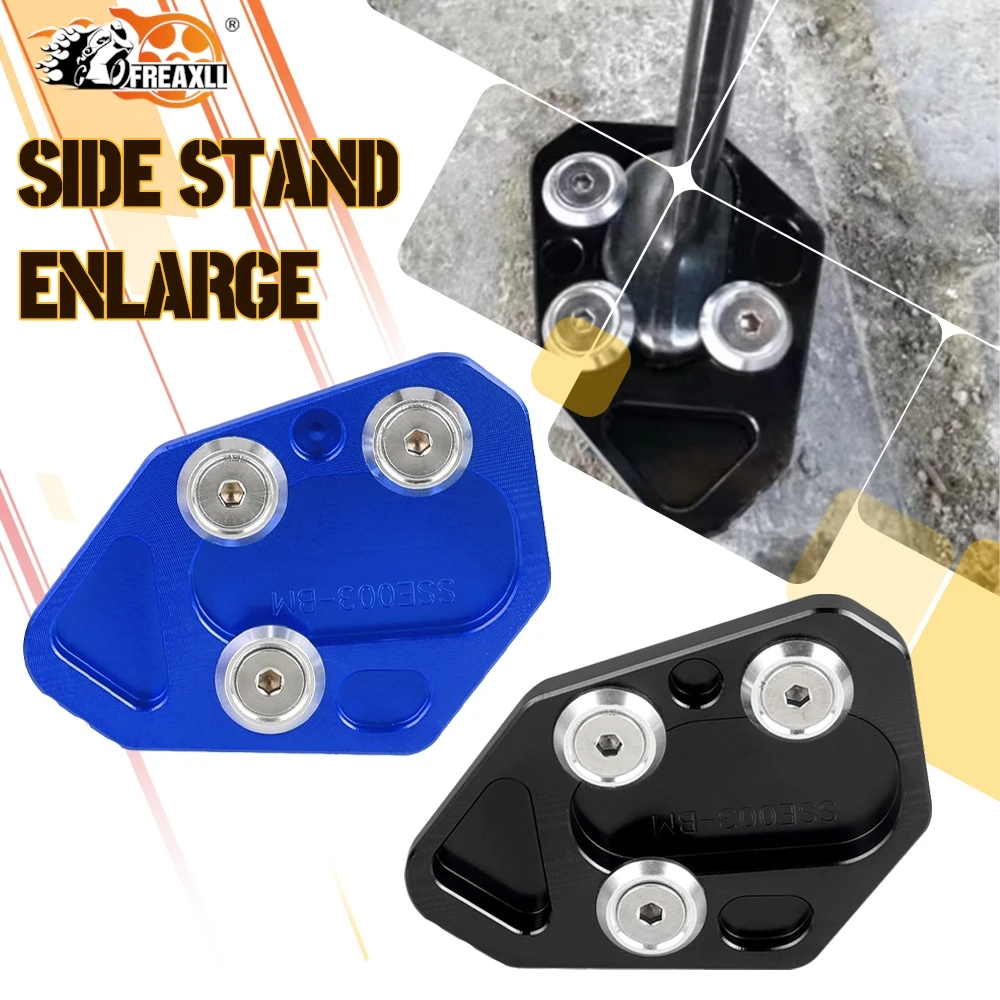 Accesorios para BMW K1200S K1200R K1300S K1300R HP2 K 1200 1300 S R: Placa de Ampliación CNC para Soporte Lateral y Base de Apoyo del Caballete