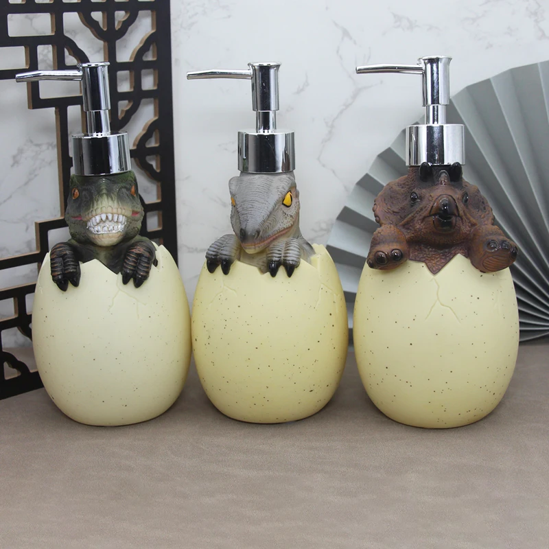 Cute Dinosaur Foam Liquid Soap Dispenser Cosmetics Bottles Kawaii Washing Hand Sanitizer Pump Machine Bathroom Home Decoration