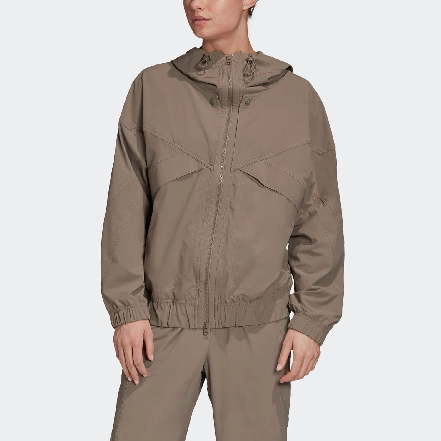 

Оригинальная женская ветрозащитная куртка Adidas 2025 года для активного отдыха с капюшоном GC9203