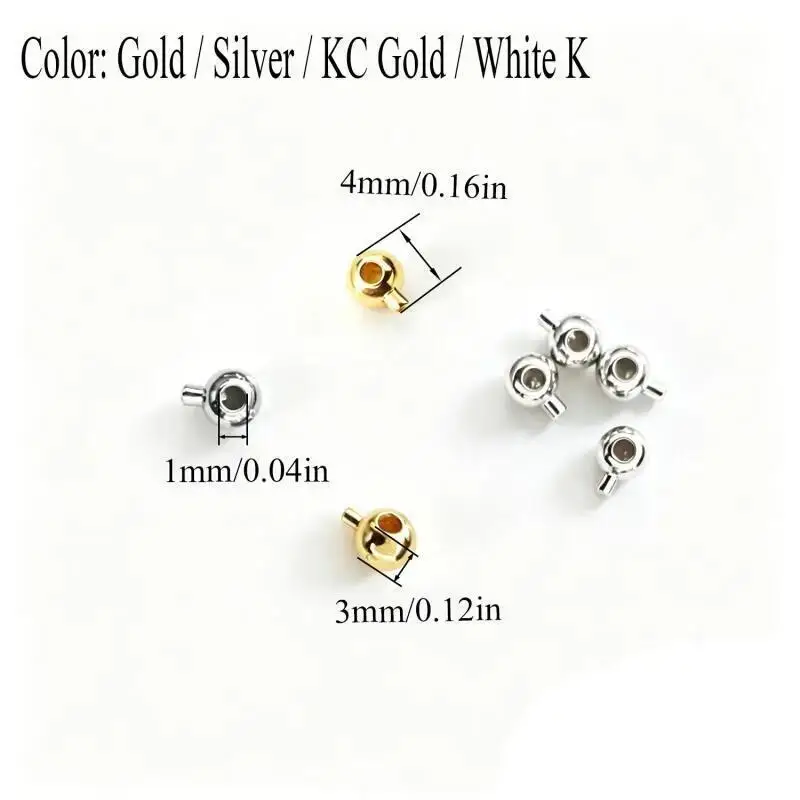 10/50/100 Stück 3x4MM Metall-Positionierperlen Endkappen-Röhrchenperlen Spiralperlen DIY Armbandverschlüsse DIY Zwischenperlen – Detail 3
