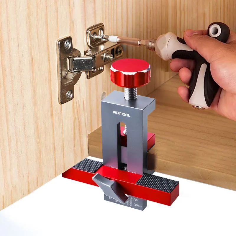 Cabinet Door Installation Positioner Adjustable Aluminum Alloy Cabinet Hardware Jig for Woodworking Cabinet Door Mount Locator