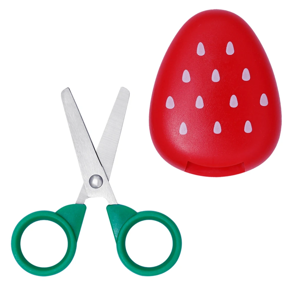 

Fruit Shaped Scissors Stainless Steel Strawberry Paper Light Pink Kids Safety Ergonomic Handle Portable Cutting Tools