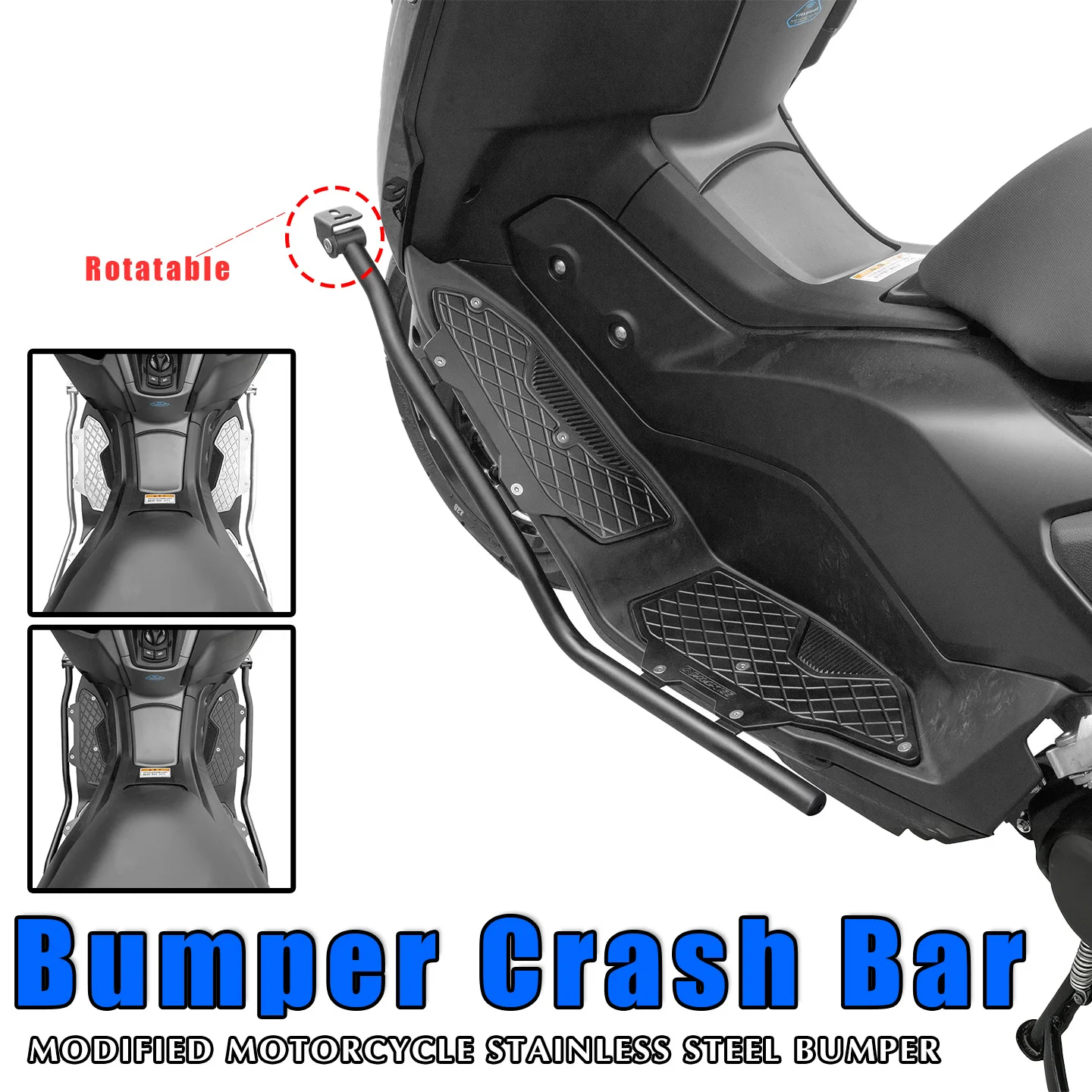 

Motorcycle Footpads Crash Guard Bumper Crash Bar with Footrest Frame Engine Protection For NMAX155 N-MAX 155 2025