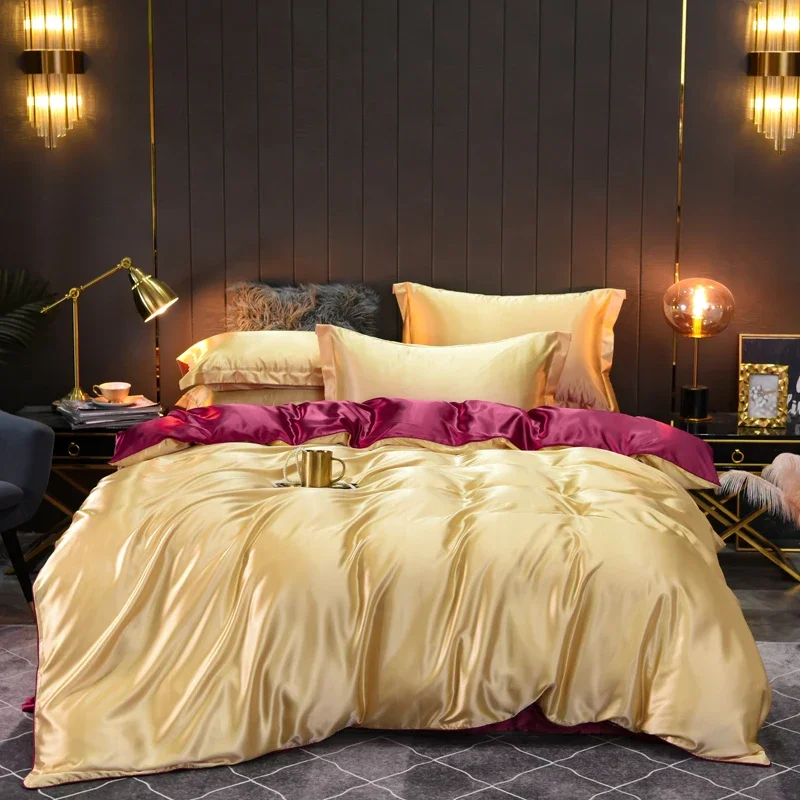 2025 New - Generation Luxury Washed Silk Bed Set, Solid Color, Tencel Feature, Compatible with All Bed Dimensions