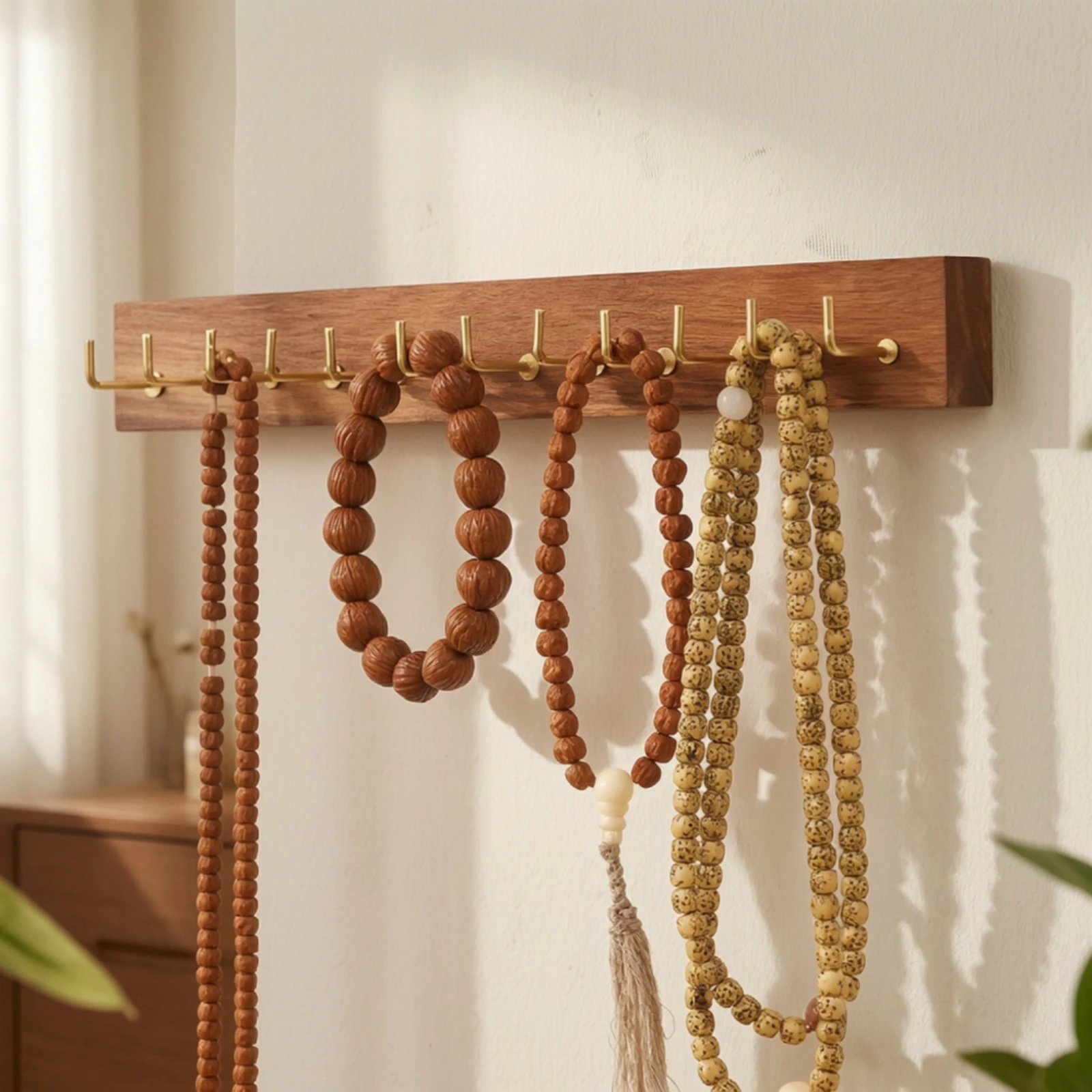 Necklace and Bracelet Holder Compact Necklace Holder with Hooks Jewelry Organizer with Hooks Decorative for Women, Bedroom