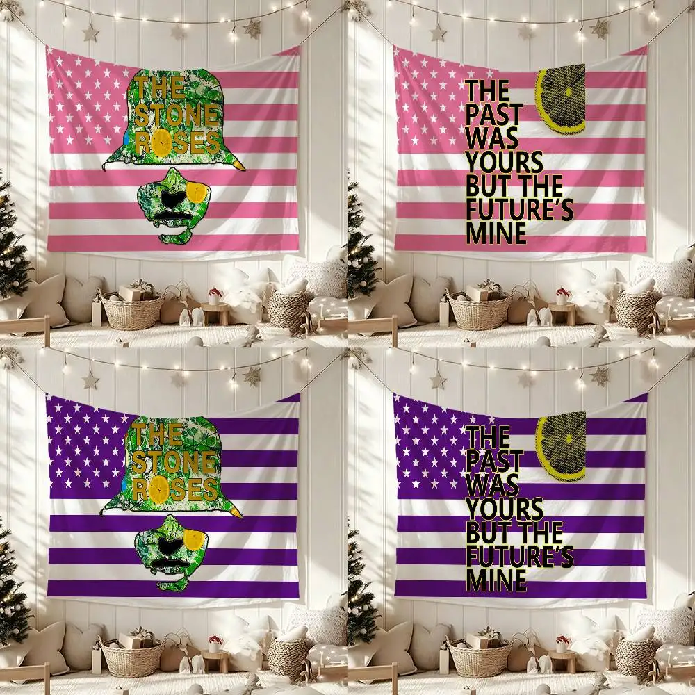 The Stone Roses Band Flags Wall Hanging Background Art Banner for Bedroom Home Outdoor Decor