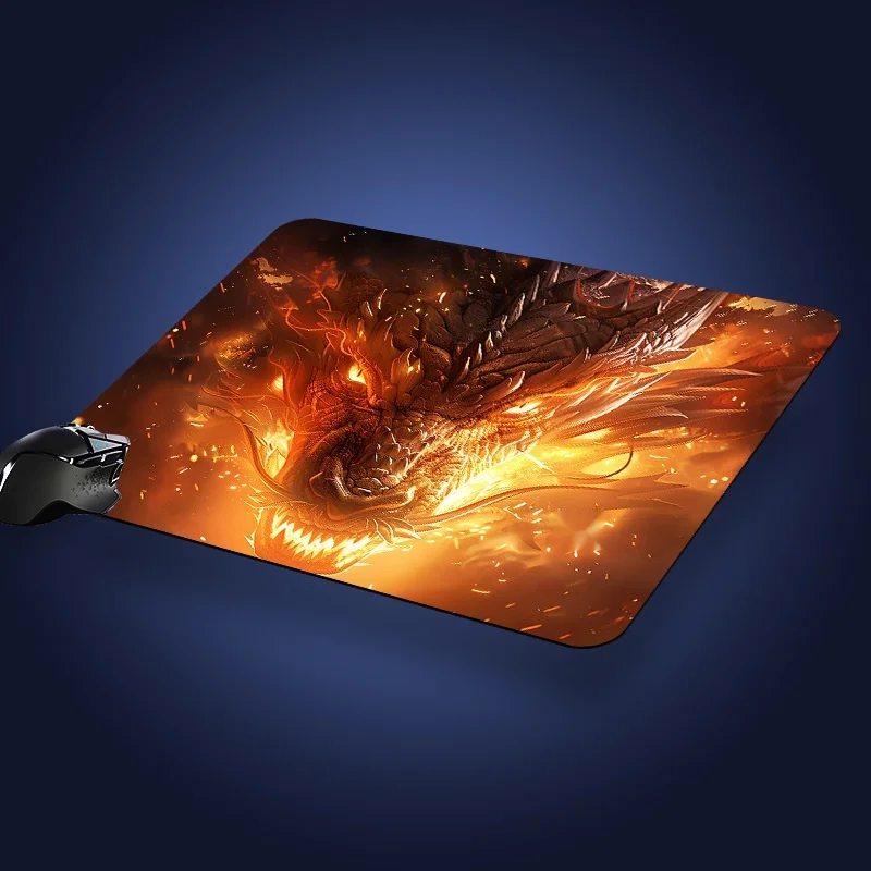 Mauspad aus Naturkautschuk, 43 Muster, 2 Größen, rutschfeste Schreibtischunterlage, Büro- und Gaming-Mauspad, Tier- und Flammendesign – Detail 16