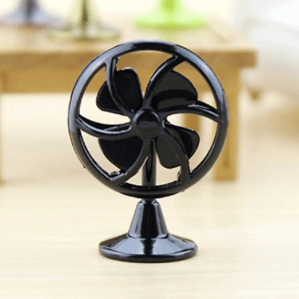 

1:12 Scale Dollhouse Electric Fan Retro Iron Frame Doll Fan Furniture Living Scene Play House Mini Fan Model