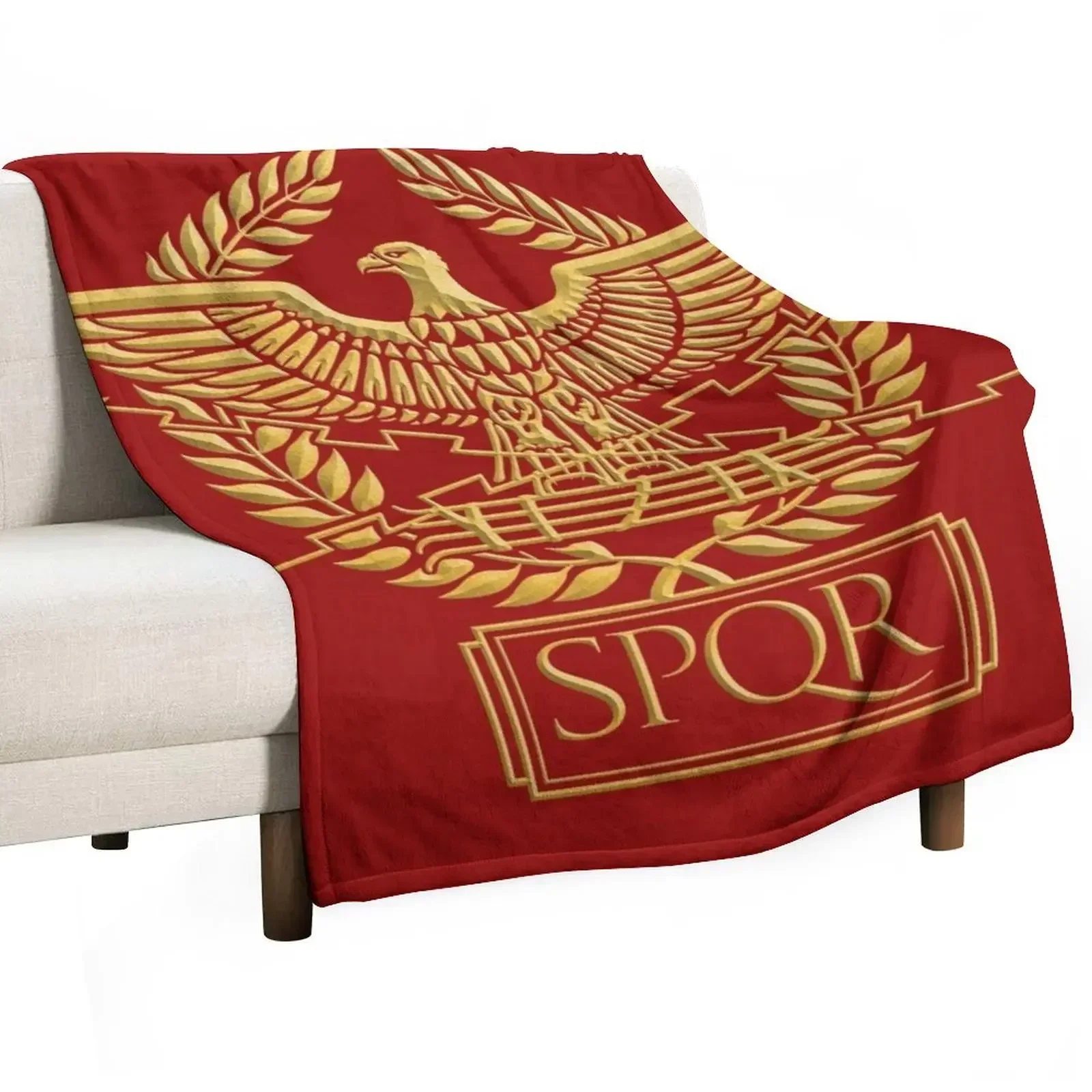 

Gold Roman Aquila Eagle SPQR Throw Blanket Sofa Throw Shaggy Blankets