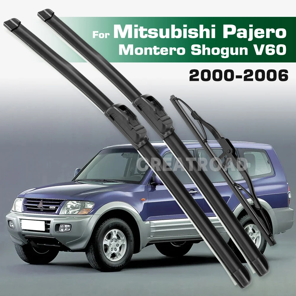 

GREATROAD Wiper LHD&RHD Front & Rear Wiper Blades Set For Mitsubishi Pajero Montero Shogun V60 2000 - 2006 Windshield Windscreen